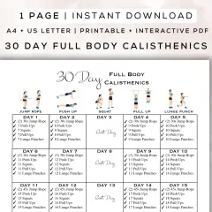 Transforma tu cuerpo con un plan de acción de calistenia de 30 días