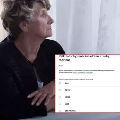 Kalkulator renty rodzinnej po ojcu z KRUS. Starsza kobieta w żałobie szuka informacji o świadczeniach.