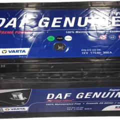 Akumulator DAF Genuine Super Heavy Duty, idealny do ciężarówek DAF XF 106. 12V 175Ah 900A, 100% bezobsługowy.