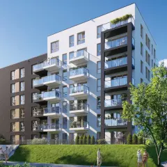 Nowoczesne apartamenty na lawendowym wzgórzu w Gdańsku. Zielone tarasy i balkony z widokiem na morze.