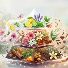 Piramide zapachów: cytrusy, kwiaty, przyprawy i nuta serca z wanilii i drewna.