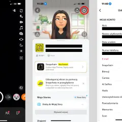 Ustawienia konta Snapchata, gdzie można znaleźć informacje o tym, co to jest Snappassa, oraz edytować profil.