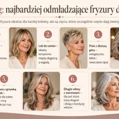 Kobieta z włosami do ramion, w eleganckim, warstwowym cięciu, prezentuje naturalny i kobiecy styl.