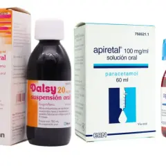 Dalsy o Apiretal para la tos. Dos jarabes infantiles, uno con ibuprofeno y otro con paracetamol, para aliviar el malestar.