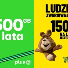 Plus na kartę: nawet 1500 GB na lata! Miś z Plush zachęca do skorzystania z oferty.