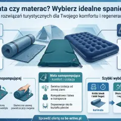 Jak działa mata samopompująca: odkręć zawór, poczekaj, zwiń. Idealna na dłuższą wyprawę i regenerację.