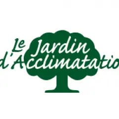Logo du parc d'acclimatation avec un arbre stylisé et le texte "Le Jardin d'Acclimatation" en vert.