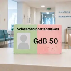 Schwerbehindertenausweis mit GdB 50, der Vorteile bei der Krankenkasse und im Alltag sichert.