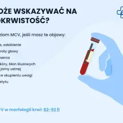 Niskie MCV może wskazywać na niedokrwistość. Zbadaj krew, gdy odczuwasz zmęczenie, zawroty głowy, bladość skóry.