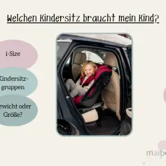 Ein fröhliches Kind sitzt in einem roten Kindersitz im Auto. Die Frage "wie alt darf ein Kindersitz sein?" wird durch i-Size, Gruppen und Gewicht/Größe beantwortet.
