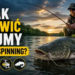 Wędkarz z ogromnym sumem na brzegu. Dowiedz się, od kiedy można łowić suma na spinning, by złapać własnego giganta.