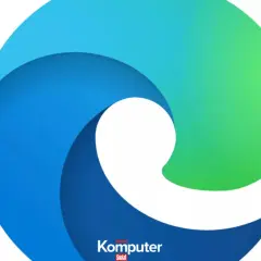 Logo przeglądarki Microsoft Edge. Falisty kształt w odcieniach niebieskiego i zielonego, symbolizujący szybkość i innowacyjność.