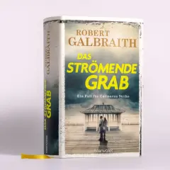 Das strömende Grab", ein Fall für Cormoran Strike, ist Teil der Cormoran Strike Reihenfolge. Das Buchcover zeigt ein Paar vor einem Pavillon.