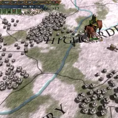 Europa Universalis IV: spolszczenie. Mapa gry z wojskami i nazwami prowincji, w tym "HIGHGARDEN".