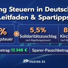 Trading Steuern in Deutschland: 25% Abgeltungsteuer, Solidaritätszuschlag & Kirchensteuer. So können Sie Ihre Aktien auszahlen und Steuern sparen.