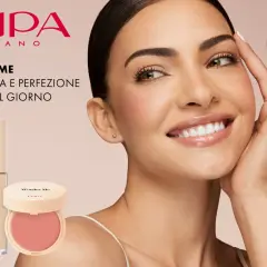 Viso radioso con blush Pupa Wonder Me, fondotinta e correttore per un look impeccabile tutto il giorno.