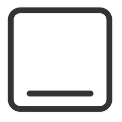 Ikona symbolizująca piekarnik elektryczny. Prostokąt z zaokrąglonymi rogami i poziomą linią na dole.