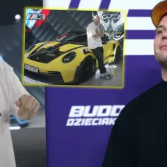 Budda w żółtym Porsche, zastanawia się, ile zarobił na loterii.