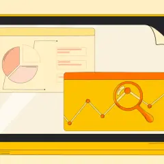 Analysez les données de votre blog avec des graphiques et une loupe sur un écran d'ordinateur.
