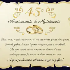 Złote obrączki na 45 rocznicę ślubu. "Anniversario di Matrimonio" i życzenia zodiakalnych "nozze di zaffiro".