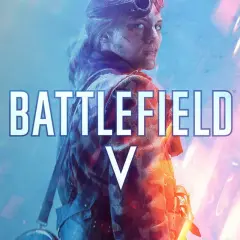 Kobieta w okularach lotniczych, z blizną na twarzy, w mundurze. Napis BATTLEFIELD V. To zapowiedź kampanii w grze.
