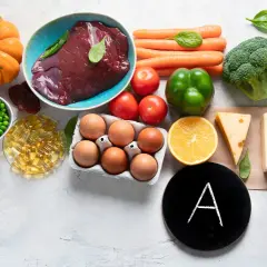 Produkty bogate w witaminę A, która jest prekursorem retinoidów: dynia, marchew, wątróbka, jajka, mleko, brokuły, pomidory, papryka, ser, masło, olej.