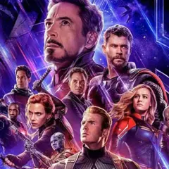Affiche des films de la série Marvel Entertainment : Iron Man, Thor, Captain America, Black Widow, Hulk, Captain Marvel et Thanos.
