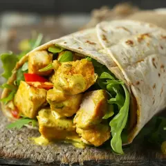 En saftig kycklingwrap med krämig sås och grönsaker. Ett perfekt wraps recept för en snabb och god lunch.