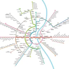 Übersichtliche eisenbahnkarte deutschland mit Linien und Haltestellen.