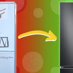 Stara lodówka z narysowaną miną kontra nowoczesny Samsung. Jaka lodówka najlepsza?