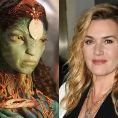 Obok siebie Na'vi z filmu Avatar i Kate Winslet, która wciela się w Ronal.