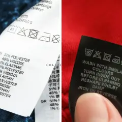 XXL jaki to rozmiar? Na metkach ubrań widać rozmiary L, XL, S, a także 3XL. Skład materiału to poliester, wiskoza i elastan.