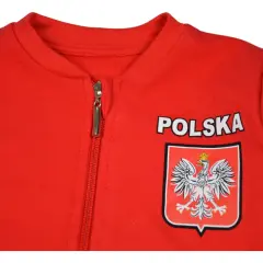 Czerwony dres dla chłopca z godłem Polski. Idealny dla małego patrioty.