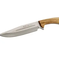 Cuchillo Muela con hoja de acero inoxidable y mango de madera de olivo. Ideal para la caza del jabalí.
