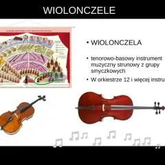 Wiolonczele w orkiestrze symfonicznej to instrumenty smyczkowe. W orkiestrze jest ich 12 i więcej.