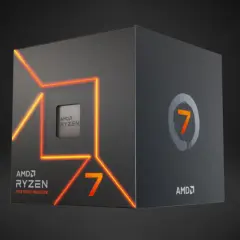 AMD Ryzen 7 7000 Series Prozessor-Box mit leuchtenden Linien. Der Ryzen Master ist bereit für Höchstleistungen.