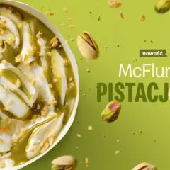 McFlurry pistacjowe: kremowe lody z zielonym sosem i chrupiącymi kawałkami pistacji. Nowość!