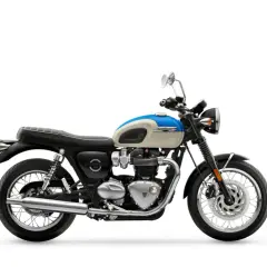 Klasyczny motocykl Triumph Bonneville T120 w dwukolorowym malowaniu. Poznaj jego dane techniczne.