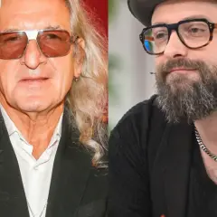 Dwaj polscy muzycy: z lewej Grzegorz Markowski, z prawej Tomasz Organek. Kolejność alfabetyczna polskie zespoły muzyczne.