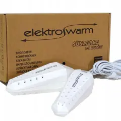 Ranking suszarek do butów narciarskich: białe suszarki Elektro Warm z pudełkiem, gotowe do akcji po nartach.