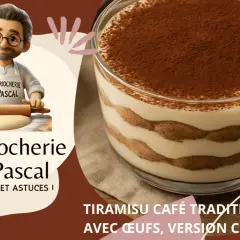 Un délicieux tiramisu café traditionnel, parfait pour suivre la recette de La Briocherie de Pascal.