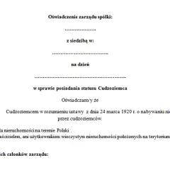 Oświadczenie czy spółka jest cudzoziemcem - uniknij problemów w KRS