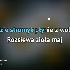 Gdzie strumyk płynie z wolna podkłady muzyczne - znajdź idealny podkład