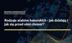 Grafika przedstawia symboliczne zamki z obwodami drukowanymi, sugerujące zagrożenia związane z programem hakerskim. Tekst informuje o rodzajach ataków i sposobach ochrony.