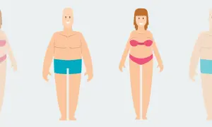 Uomini e donne con corporature diverse, che illustrano il concetto di endomorfo significato.