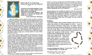 Modlitwa do św. Jacka i Matki Bożej z Medziugorja. Obraz Matki Bożej i tekst o apostolacie Margaretka.