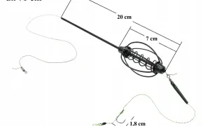 Zestaw na szczupaka z gruntu: 71 cm długości, koszyczek 7 cm, haczyk 1,8 cm. Idealny na drapieżniki.