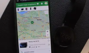 Aplikacja "Znajdź moje urządzenie" pokazuje mapę Polski z lokalizacją telefonu. Pomaga to w sytuacji, gdy nie wiesz, jak znaleźć telefon.