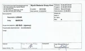 Ile czekać na wynik grupy krwi? Od cito do KrewKarty
