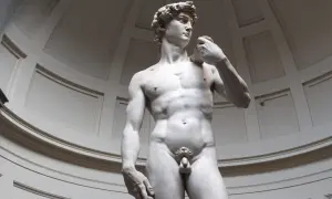 Michelangelos David: Perfekte david michelangelo proportionen in Marmor, ein Meisterwerk der Renaissance.